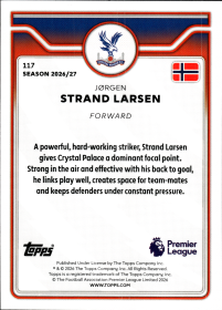 Jørgen Strand Larsen - Topps Flagship Premier League Base Set 2026-27, Nr. 117