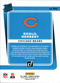 Khalil Herbert - Panini Donruss Base Set 2021, Nr. 318 – Rookie Card