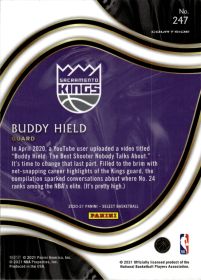 Buddy Hield - Panini Select Courtside 2020-21, Nr. 247