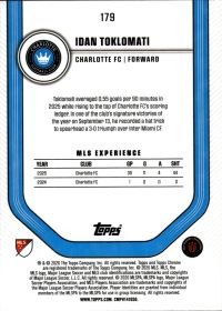 Idan Toklomati - Topps Chrome MLS Base Set 2026, Nr. 179