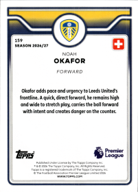 Noah Okafor - Topps Flagship Premier League Base Set 2026-27, Nr. 159