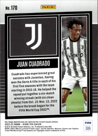 Juan Cuadrado - Panini Score FIFA Base Set 2022-23, Nr. 170