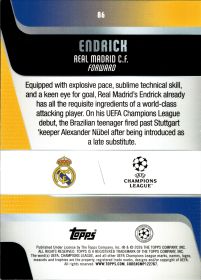 Endrick - Topps UEFA Club Competitions Future Stars 2025-26, Nr. 86 – Insert