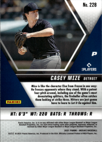Casey Mize - Panini Mosaic Base Set 2021, Nr. 228 – Rookie Card