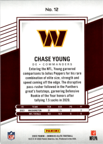 Chase Young - Panini Donruss Elite Base Set 2022, Nr. 12