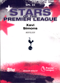 Xavi Simons - Topps Flagship Premier League Stars of the Premier League 2026-27, Nr. SPL 23 – Insert