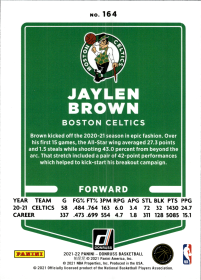 Jaylen Brown - Panini Donruss Base Set 2021-22, Nr. 164