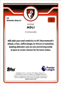 Amine Adli - Topps Flagship Premier League Base Set 2026-27, Nr. 58