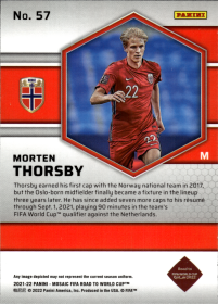Morten Thorsby - Panini Mosaic FIFA Road to World Cup Base Set 2021-22, Nr. 57