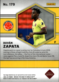 Duván Zapata - Panini Mosaic FIFA Road to World Cup Base Set 2021-22, Nr. 179