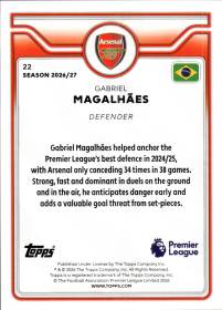 Gabriel Magalhães - Topps Flagship Premier League Base Set 2026-27, Nr. 22