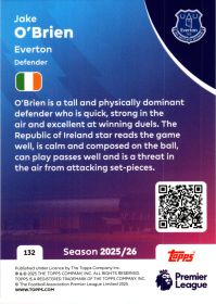Jake O'Brien - Topps Match Attax Premier League Base Set 2025-26, Nr. 132