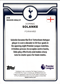 Dominic Solanke - Topps Flagship Premier League Base Set 2026-27, Nr. 258
