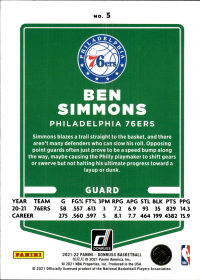 Ben Simmons - Panini Donruss Base Set 2021-22, Nr. 5