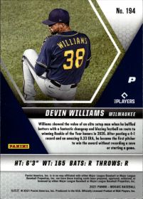 Devin Williams - Panini Mosaic Base Set 2021, Nr. 194