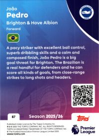 João Pedro - Topps Match Attax Premier League Base Set 2025-26, Nr. 87