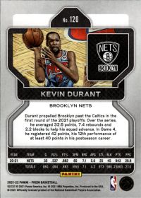 Kevin Durant - Panini Prizm Base Set 2021-22, Nr. 120