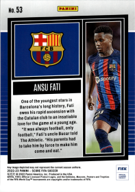 Ansu Fati - Panini Score FIFA Base Set 2022-23, Nr. 53