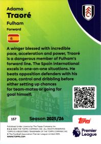 Adama Traoré - Topps Match Attax Premier League Base Set 2025-26, Nr. 157