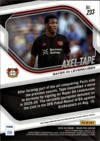 Axel Tape - Panini Prizm FIFA Base Set 2025-26, Nr. 233 – Rookie Card