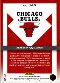 Coby White - Panini Recon Base Set 2021-22, Nr. 143