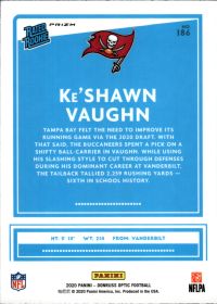 Ke'Shawn Vaughn - Panini Donruss Optic Rated Rookie 2020, Nr. 186 – Rookie Card, Green Velocity