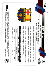 Raphinha - Topps Chrome UEFA Club Competitions Base Set 2022-23, Nr. 164