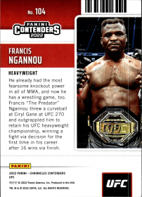 Francis Ngannou - Panini Chronicles UFC Contenders Season Ticket 2022, Nr. 104