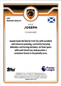 Kyle Joseph - Topps Flagship Premier League Base Set 2026-27, Nr. 299 – Rookie Card