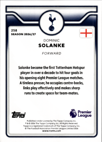 Dominic Solanke - Topps Flagship Premier League Base Set 2026-27, Nr. 258
