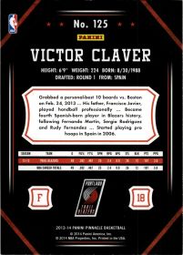 Victor Claver - Panini Pinnacle Base Set 2013-14, Nr. 125