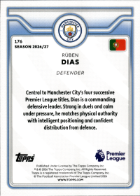 Rúben Dias - Topps Flagship Premier League Base Set 2026-27, Nr. 176