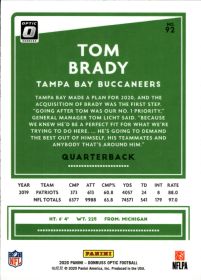 Tom Brady - Panini Donruss Optic Base Set 2020, Nr. 92