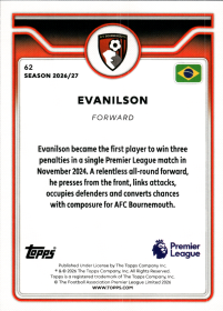 Evanilson - Topps Flagship Premier League Base Set 2026-27, Nr. 62