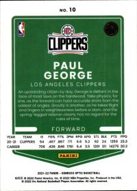 Paul George - Panini Donruss Optic Base Set 2021-22, Nr. 10