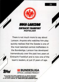 Hugo Larsson - Topps Chrome Bundesliga Base Set 2025-26, Nr. 25
