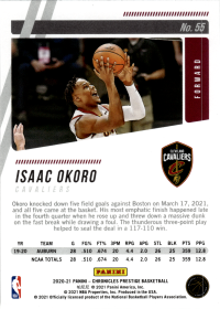 Isaac Okoro - Panini Chronicles Prestige 2020-21, Nr. 55