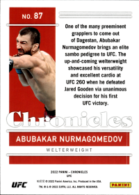 Abubakar Nurmagomedov - Panini Chronicles UFC Base Set 2022, Nr. 87