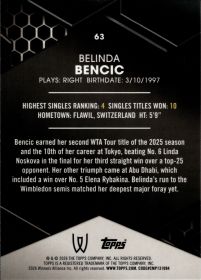 Belinda Bencic - Topps Graphite Tennis Base Set 2026, Nr. 63