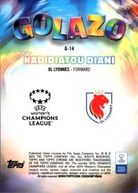 Kadidiatou Diani - Topps Chrome UEFA Women's Champions League Golazo 2024-25, Nr. G-14 – Insert