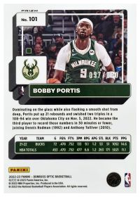Bobby Portis - Panini Donruss Optic Base Set 2022-23, Nr. 101 – Nummeriert, Blue Sparkle