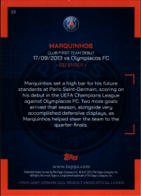 Marquinhos - Topps Paris Saint-Germain Official Team Set 2023-24, Nr. 33