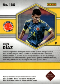 Luis Díaz - Panini Mosaic FIFA Road to World Cup Base Set 2021-22, Nr. 180