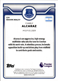 Charly Alcaraz - Topps Flagship Premier League Base Set 2026-27, Nr. 124