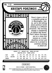Kristaps Porzingis - Panini Hoops Base Set 2022-23, Nr. 115