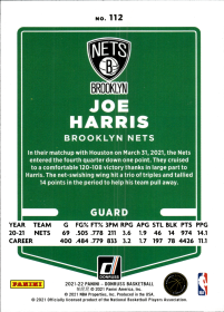 Joe Harris - Panini Donruss Base Set 2021-22, Nr. 112