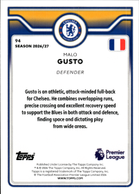 Malo Gusto - Topps Flagship Premier League Base Set 2026-27, Nr. 94