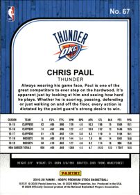 Chris Paul - Panini Hoops Premium Stock Base Set 2019-20, Nr. 67
