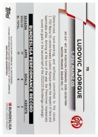 Ludovic Ajorque - Topps Bundesliga Jade Edition Base Set 2023-24, Nr. 70 – Nummeriert, Blue