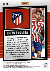 José María Giménez - Panini Score FIFA Base Set 2022-23, Nr. 24